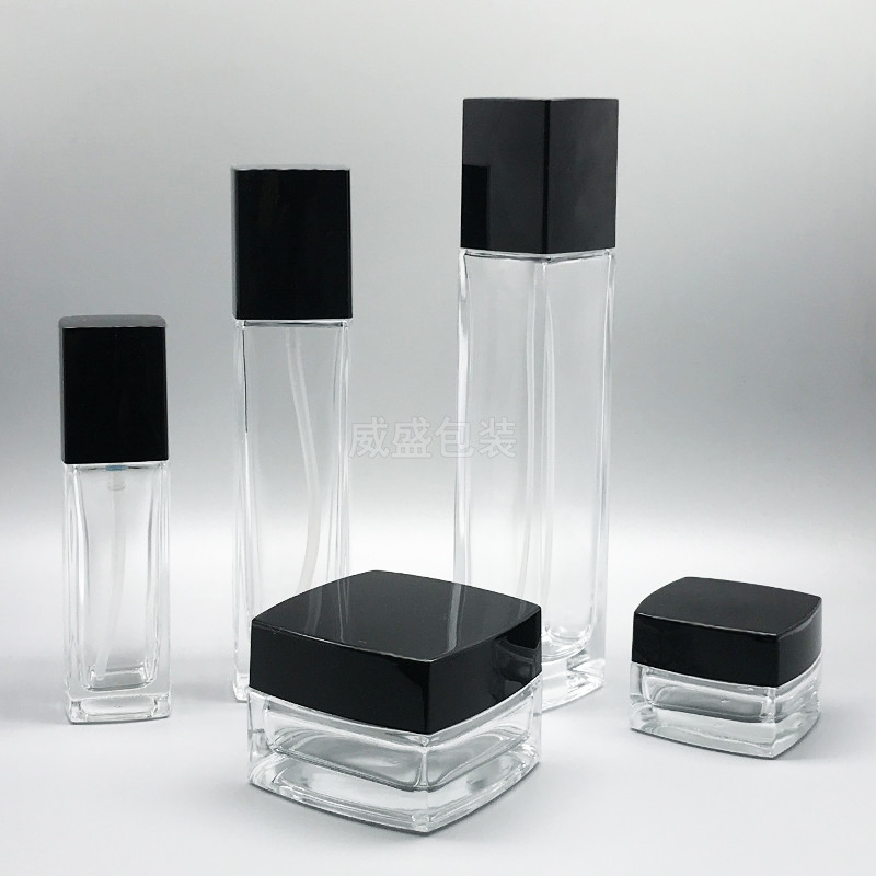 方形化妝品玻璃瓶 面霜瓶子黑色玻璃瓶現貨(圖7)