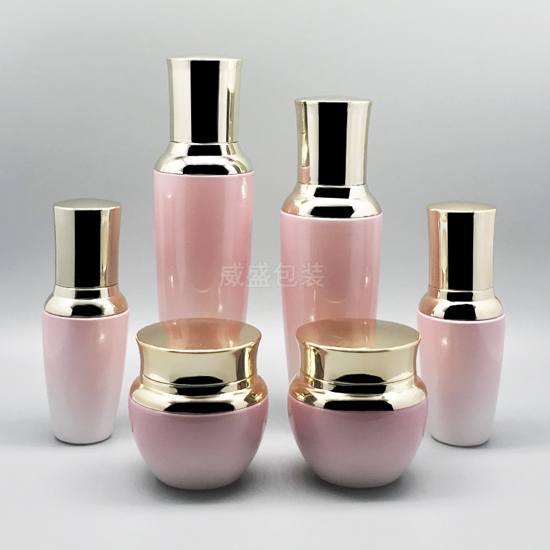 化妝品乳液瓶子定制  粉色玻璃瓶現貨(圖1)